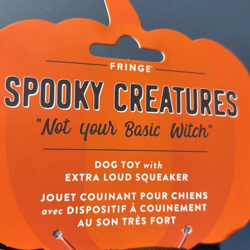 Spooky creatures Halloween witches hat dog toy New